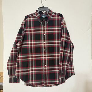 Polo Ralph Lauren Men Red & Black Long sleeve Button Down XXL Plaid Shirt